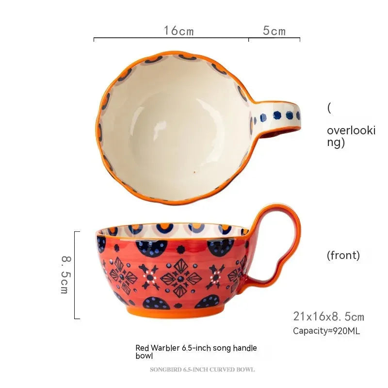 Handmade Large Capacity Painted Irregular Cups - Bellarte Enchanté Handmade Large Capacity Painted Irregular Cups